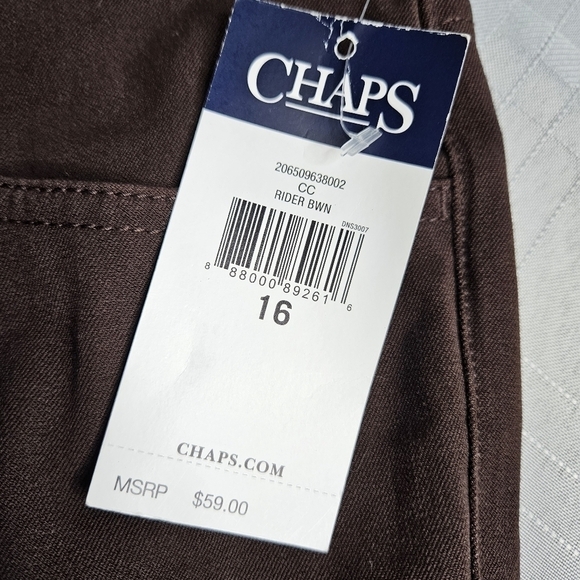 Chaps women's brown high rise jeans NEW with tags size 16S - Picture 7 of 11